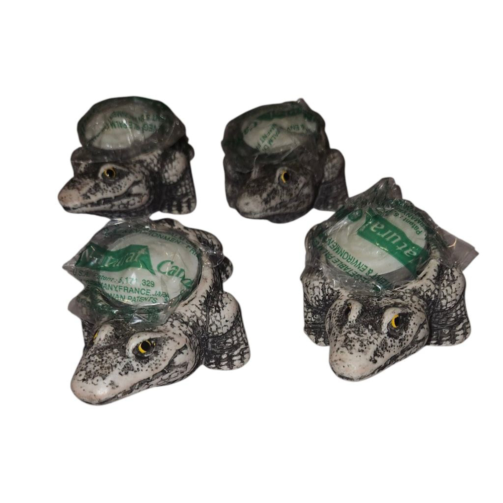 Vintage Alligator Candle Holders Set of 4 (NWOT) Made In Taiwan